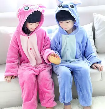 Noel için çocuklar Çocuklar Kızlar Karikatür Hayvan Pikachu Stitch Lilo Unicorn Pijama Kıyafetler Pijama Çocuklar Cosplay Kostüm Halloween