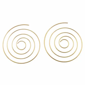 İdealway Moda Kadınlar Takı Kabile Tel Çember Spiral Halka Küpe Boho Gümüş Altın Piercing Parti Hediye Küpe Şekli Vida