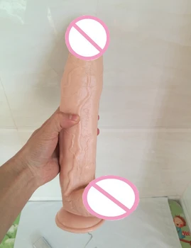 12 inç süper büyük silikon vantuz yapay penis, Gerçekçi penis kadın mastürbasyon kadınlar için seks ürünleri için büyük Dildo Vibratör