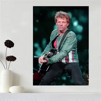 Özel tuval poster Sanat Jon Bon Jovi Ev Dekorasyon poster bez kumaş duvar poster baskı İpek Kumaş Baskı SQ0527