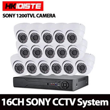 Migros, doğruluk YANSITMAZ 16 Kanal CCTV DVR Sistemi 16Pcs Sony İle su Geçirmez 16 Kanal 720P/1080P HD Migros, doğruluk CİHAZLARI DVR Kiti 1200tvl 720P Kamera Sistemi, Dome