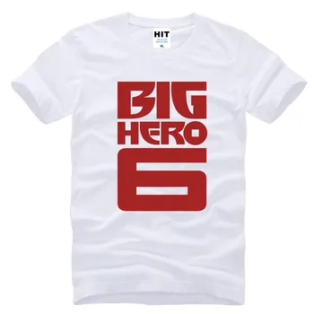 Çizgi Film Big Hero 6 Baymax, Hiro Hamada Baskılı Erkek T-Shirt Erkek T-shirt Moda Pamuk Tshirt Tee Camisetas Masculina