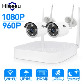 Hiseeu CH PROFESYONEL/1080P Kablosuz CCTV Sistemi wifi 2 adet su geçirmez açık IP Kurşun Kamera Güvenlik video Gözetim Kitleri P2P