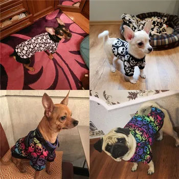 Kafatası Köpek Küçük Köpek Pet Ceket Ceket Kıyafet shih tzu Köpek Yavrusu Chihuahua Köpek Giyim Sonbahar Kış Pet Giysi elbise