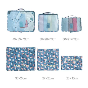 Yüksek Kalite 6PCS Naylon Seyahat Çantası Erkek Paketleme Küp Taşınabilir Bavul Ve Seyahat Çantaları Kadınlar su Geçirmez Gament Çanta Seti/Bagaj