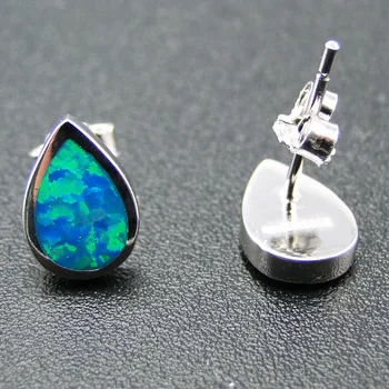 Toptan Basit Tarzı Yangın Opal Küpe Gümüş Takı Damızlık Kadınlara Hediye için Güzel Takı Opal Takı Küpe