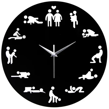 2018 Yeni Varış Seks Pozisyonu Düğün İçin Modern Yenilik Duvar Saati Saat Sevgilisi Cinsel Kültür Duvar Saatler Oturma Odası Relogio