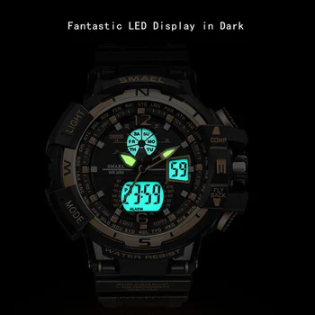 En iyi Marka Havalı Altın Moda Büyük Yüz Mens G-Shock Dijital Açık Adam Spor Tırmanış Relogio Masculino Saatler Yüzme LED