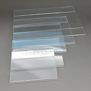 Akrilik T1.2mm Plastik Tabela Fiyat Etiketi Etiket göster Kağıt Promosyon İsim Kartı Klip Sahipleri Duvar Stick Tip 10 adet İyi Kalite