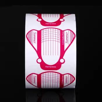 500Pcs Tırnak Sanat İpuçları Uzantısı Kılavuzu Akrilik UV Jel Tırnak Uzatma Formu DİY Tasarım Manikür Tırnak Sanat Aksesuarları Formlar