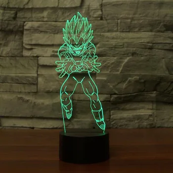 3D Ejderha Topu Gece lambası USB Anime Lampara Ev Dekorasyonu Çocuklara Hediyeler Bebek Uyku Işık Fikstür 7 Renk Görsel Vegeta Masa Lambası LED