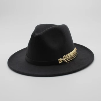Özel Keçe Şapka Erkek Kemer Kadın Vintage Fötr Şapkaları Yün Fötr Sıcak Caz Şapka şapka dükkanında Femme feutre Panaman şapka Fötr Şapka