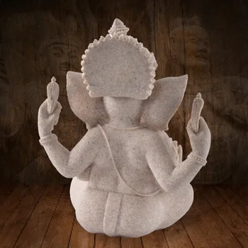 Kumtaşı Ganesha Fil Baş Tanrı Heykeli Heykel Heykelcik Ev Masa Dekorasyonu Zanaat Handcarved