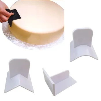 Kek Araçları Yumuşak Pasta Parlatıcı Yüzey Eğri Kesici Yumuşak Kalıp Kek Buzlanma Açılı Spatula Pasta Dekor DİY Plastik Fondan