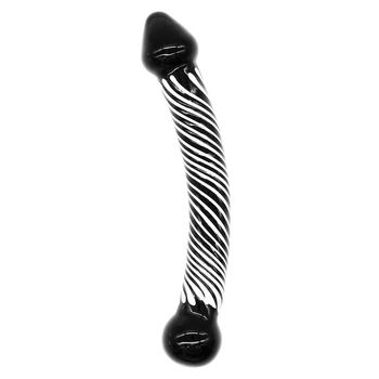 DOMİ 21cm Zebra Desen Kadın Masturbators Cam Kadın Seks Oyuncakları yapay penis