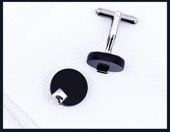 Erkek hediye Marka manşet düğmeleri Siyah için KFLK 2018 Lüks gömlek kol düğmesi Yüksek Kalite Yuvarlak abotoadura gemelos Takı kol düğmesi