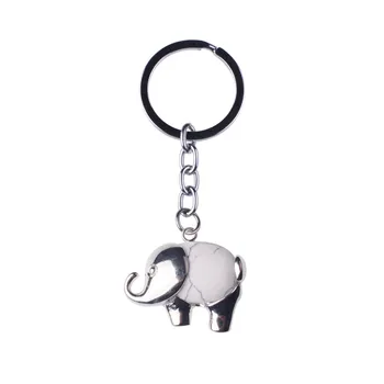 Araba İçin llavero elefante Renkli Kristal Doğal Taş Metal Çanta Kolye Anahtarlık Anahtarlık Anahtarlık