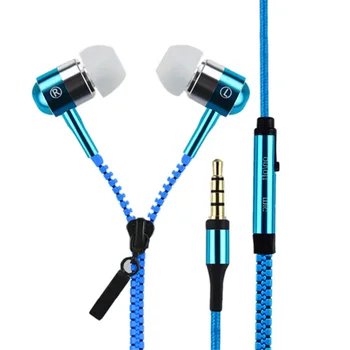 -Kulak Spor Kulaklık Evrensel olarak JRGK Metal Fermuar Zip Kulaklık 3.5 mm AUX Ses Jack Micphone ile xiaomi huawei için Kulaklık