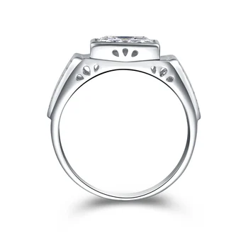 Erkekler 925 Gümüş Yüzük Takı için AİNOUSHİ Lüks Erkek Yüzüğü 3 Ct Lab-Created SONA Yüzüğü