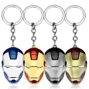 Erkeklere Hediye İçin sıcak Film Marvel Avengers Anahtar Zinciri Demir Adam Maskesi Anahtarlık Anahtarlık Chaveiro Llavero Anahtarlık Tutucu Anahtarları