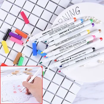 Yamalı DİY Zanaat Kırtasiye Kalem Tekstil Mürekkep Kalem kumaş İşaretleme Kalemi Su Kumaş Yıkanabilir Marker 12 Renk Malzeme