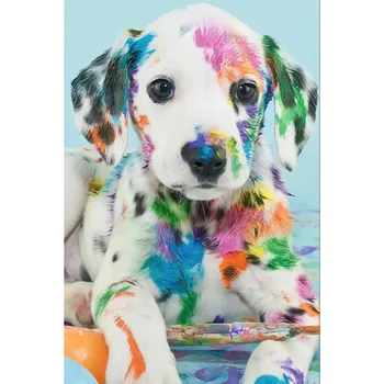 Zhui yıldız 5d diy Elmas nakış renkli köpek elmas Çapraz Dikiş tam kare matkap Elmas mozaik ev boyama