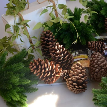 10 adet Yapay Çiçek Sahte Bitkiler Çam Ağacı Süsleri Noel Partisi Süslemeleri İçin Çocuklara Hediye Noel, Noel Ağaç Dalları