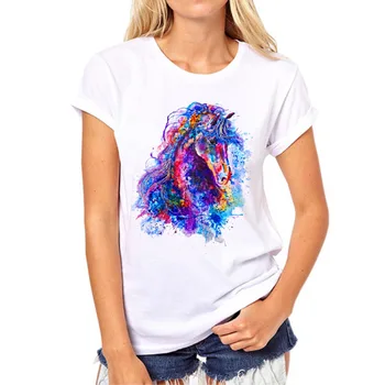 Marka Ünlü Mürekkep Boyama Kaplanlar 4 T-Shirt Causul Kadın T-Shirt Hip Hop Yeni O-Boyun Kaplan 3D Baskılı Kız T-Shirt 82H-#Baskı