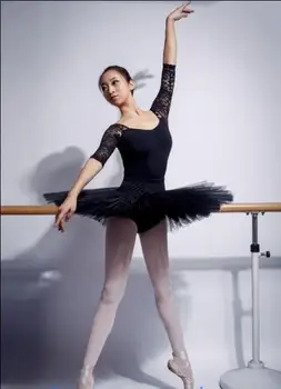 Kadın Saf Pamuk Siyah Yetişkin Bale Giyim Dans Pratik Giysileri Jimnastik Tek Parça Kıyafet İçin Bale Tek Parça Kıyafet