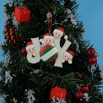 4 Ahşap Parlak Aksan neşe Aile Üyeleri Ev Dekorasyon İçin Noel Ağacı Süsler Kişiselleştirilmiş