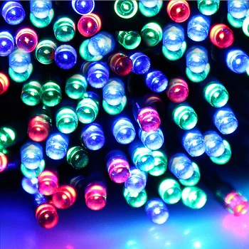 100 LED Açık Sıcak Beyaz Güneş Lambaları Dize Tatil Işıklar Noel Partisi Çelenk Güneş Bahçe Işıkları Peri su Geçirmez LED