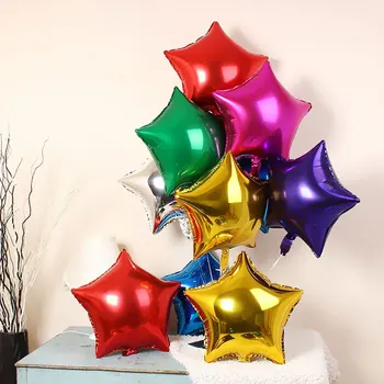 10 adet 10 inç Helyum Balon Doğum günü Partisi Dekorasyon, yıldız Düğün Büyük alüminyum Folyo Balon Şişme Hediye