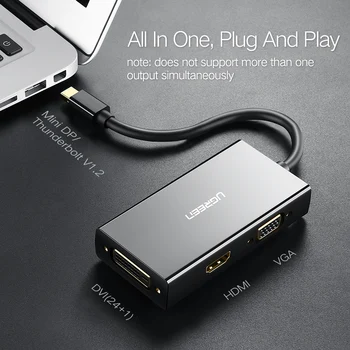 Ugreen Thunderbolt 1/2 Mini Display port DP için Apple MacBook Pro Mini DP HDMI VGA DVI VGA Adaptörü Dönüştürücü Kablo HDMI