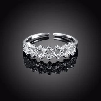 Jemmin Kadın Açık Yüzük Gümüş 925 Güzel Sevgilisi Anillos Mücevher Elmas Nişan Yüzüğü Oymak