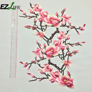 Seç:/Manolya Çiçek Nakış Giysiler için LQW0442 Yaratıcı Klasik Çiçek Dekoratif Aplike Yamalar Dikiş Aracı Yamaları seti