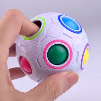 Çocuklar için yaratıcı Sihirli Fidget Küp Antistress Rainbow Futbol Topu Bulmaca Montessori Çocuk Oyuncakları Stres Giderici Oyuncak JY70