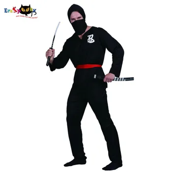 Erkek Ninja Savaşçı Assassinator Katil Kostüm Karnaval Noel Partisi Yetişkin Erkek Siyah Giyim Cadılar Bayramı Kostümleri Kıyafetler