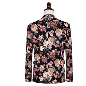 LONMMY M-5XL Erkek floral blazer Slim fit Marka Giyim Erkek Blazer ve ceketler Moda çiçek gelinlik elbise erkek tasarımları