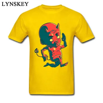 Havalı Tshirt Erkek Komik Tasarım Şeytan T Acele Baskı Var-Sıcak Satış Gömlek %100 Pamuk Kumaş Elbise Artı Boyutu Film Tees Üstler