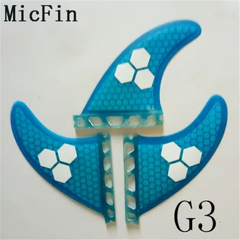 2017 G3 MicFin fiberglas ve Petek greeen Mavi sörf tahtası fin itici Gelecek fin sörf yüzgeçleri s MİCfin