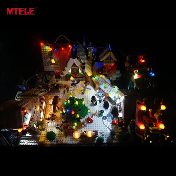MTELE Marka Kit Blok Model Yaratıcısı Serisi 10245 Uyumlu Bina Santa's Atölye İçin 33024 Ile Işık LED
