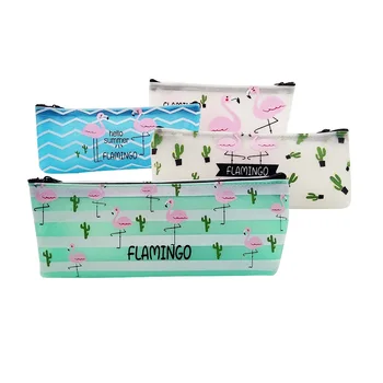 1 Adet/çok Fonksiyonlu çanta Flamingo Kaktüs Fermuar Kalem Çantası su Geçirmez Kalem kutusu Şirin Saklama Çantası Makyaj Kozmetik Çantası