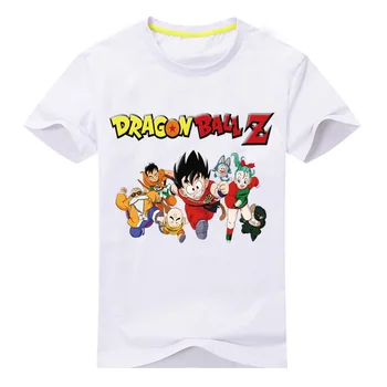 Çocuk Kız 3D Karikatür Dragon Ball Z Tarzı T-shirt Çocuk Kısa Kollu Goku Baskı Tişört Çocuklar İçin Giyim DX018 Tişört Elbise Tops