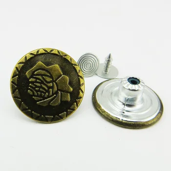 30PCS 20 MM harf Çiçek jean BRONZ TON metal kot dikiş Giyim Aksesuar düğmeleri JMB-270 düğmesi