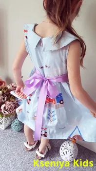 Kseniya Çocuklar Kız Bebek Kurdele Elbise İle Şeker Rengi Bahar Ve Yaz Bebek Elbise Babydoll kızlar Prenses Elbise
