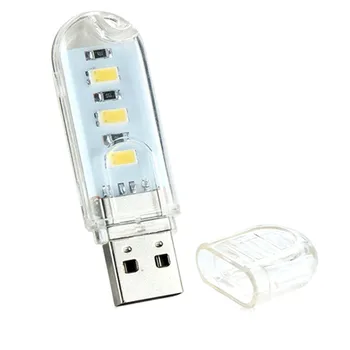 Okuma Gadget, Dizüstü bilgisayar Güç Banka Dizüstü Bilgisayar Hediye için Mini USB 3LEDs Gece Işığı 5 V Ampul Soğuk/Sıcak Işık Lamba