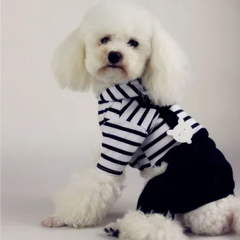 Köpek Giyim Pet Köpek Kış Sıcak Giysiler Hoodie Köpek Çizgili Tulum Bib Tulum Yün