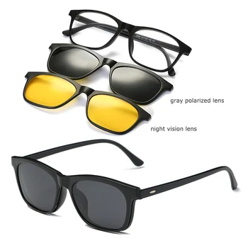 Polarize Mıknatıslar 2 Klip optik Gözlük Çerçevesi Erkeklerin Kadınlara Açık Gözlük Erkek YQ335 İçin Çerçeve Gözlük güneş Gözlüğü