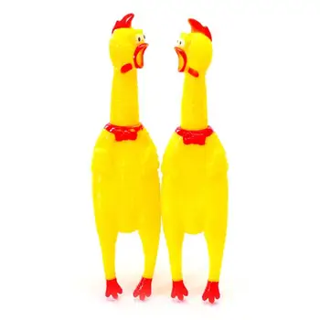 17CM Sarı Çığlık Kauçuk Tavuk Köpek Oyuncak Squeaker Squeak shrilling tavuk kauçuk EHO Hediye Çiğnemek Evcil Hayvanlar