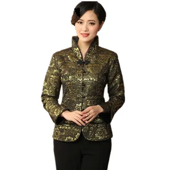 Sıcak Yeni Mor Kadın Kadife Ceket Çin Tarzı Hanfu Üst Uzun Kollu Tang takım Elbise Slim Ceket Boyut S M L XL XXL XXXL